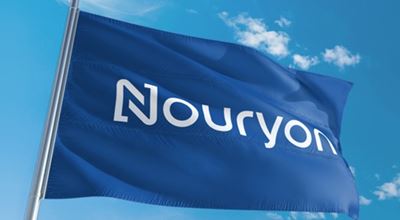 Nouryon logo on blue flag